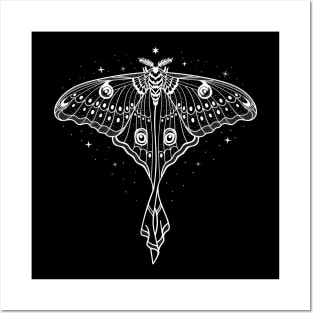 Starrry Luna Moth - Actias Luna Posters and Art